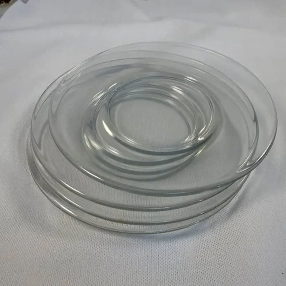 Clear Glass Dessert 6” Plates set of 4
